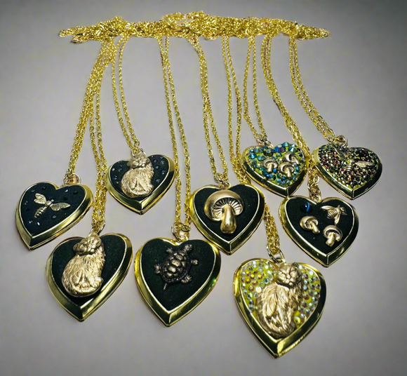 Crystal Clay Locket/Brass Locket/Affordable Gift