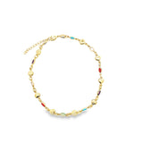 MIA Jewelry - 18K Gold Filled Multicolor CZ Heart Bracelet for Kids