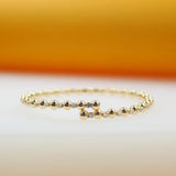 MIA Jewelry - 18K Gold Filled CZ Beaded Adjustable Bracelet