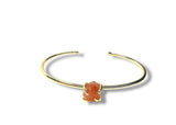 Rough Gemstone Brass Bangle - Janine Design