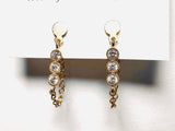 Chain Loop Earrings-Cubic Zirconia Gold Filled  Earrings, Modern Chain Earrings,
