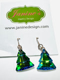 Christmas Tree Crystal Earring/Holiday Earrings/ Tree Earrings/Green Christmas Earrings