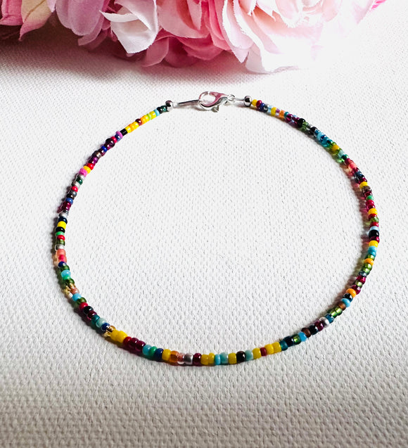 Beaded Anklet/ Adjustable Anklet - Janine Design
