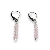 Pink “opal” ish Crystal Drop Earrings - Janine Design