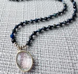 Brown and Blue sapphire Knotted Necklace*