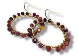 Tourmaline Gemstone Hoop Earrings