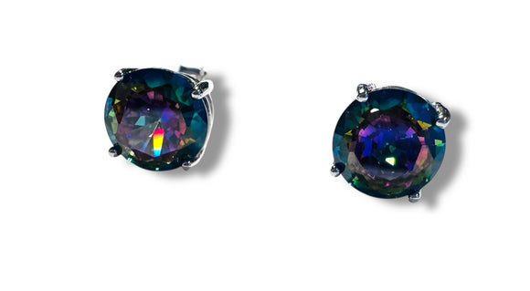 Rainbow Topaz Studs - Janine Design