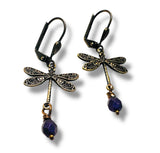 Brass Dragonfly Earrings/Bug Earrings/Nature Earrings