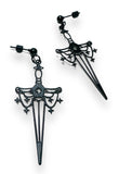 Black Laser cut Earrings/ Brass Earrings - Janine Design