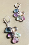 Chain Drop Earrings-Fluorite
