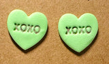 Conversation Heart Earrings/ Clay Earrings, Valentines Earrings/ Heart Earrings - Janine Design