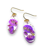Pressed Flower Earrings/Real Flower Earrings/Resin Flower - Janine Design