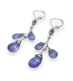 Iolite Gemstone Earrings, Cascade Chain Earrings - Janine Design