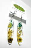 Pressed Flower Earrings/Real Flower Earrings/Resin Flower - Janine Design