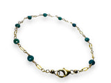 Indocholite Blue Tourmaline Gold Chain Bracelet* - Janine Design