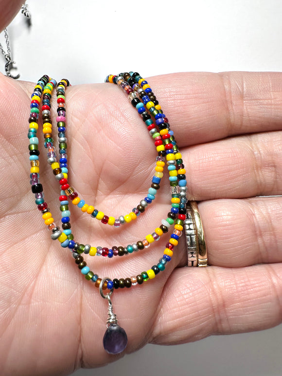 Beaded Necklace/Triple Strand Necklace