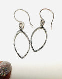 Silver Marquise Earrings/ Leaf/Open Earrings - Janine Design