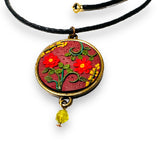 Polymer Clay Floral Sculpted Necklace - Janine Design