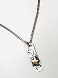 Gold Star and Moon Tag Necklace - Janine Design