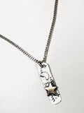 Gold Star and Moon Tag Necklace