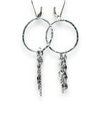 Chain Hoop Earrings, Silver Hoops - Janine Design