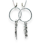 Chain Hoop Earrings, Silver Hoops