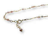 Light Pink Pearl Floating Necklace, Wire Wrap Pearl Necklace - Janine Design