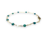 Indocholite Blue Tourmaline Gold Chain Bracelet* - Janine Design
