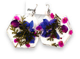 Pressed Flower Earrings/Real Flower Earrings/Resin Flower - Janine Design
