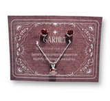 Birthstone Jewelry Set, Gemstone Earrings and Necklace - Janine Design