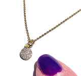 Cubic Zirconia Dot Necklace, Pave Necklace, Gold Necklace*
