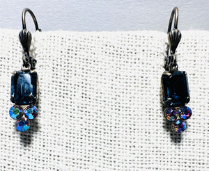 crystal Dangle Earrings, Pink and Green