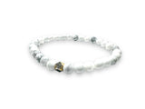 Gemstone Stretch Bracelet-Labradorite, agate, Calcite, Chalcedon - Janine Design