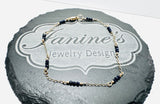 Dainty Gemstone Bracelet, Gemstone Bead Chain, Wire Wrapped Bracelet - Janine Design