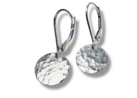 Silver Disk Earrings/Moon Earrings