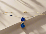Lapis Necklace, Beaded Golden Necklace*