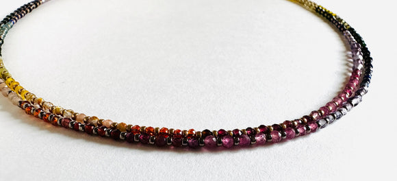 Dainty Gemstone Rainbow Necklace