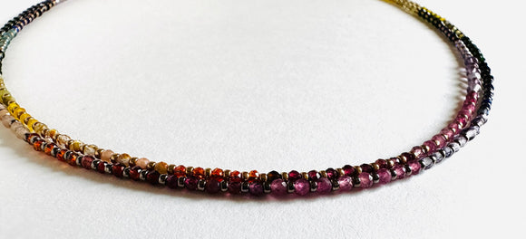 Dainty Gemstone Rainbow Necklace-Uni-T
