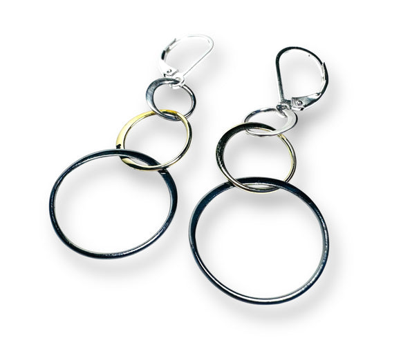 Triple Circle Earrings - Janine Design