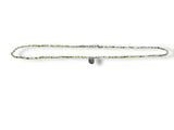 Dainty Beaded Garnet Gemstone Necklace-Labradorite Teardrop