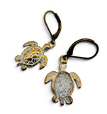 Whitewashed Turtle Earrings