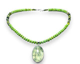 Prehnite green Gemstone Necklace - Janine Design