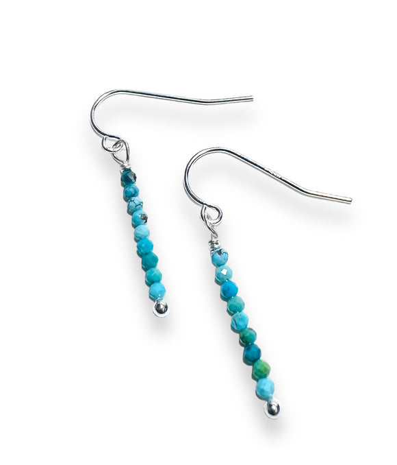Dainty Gemstone Earrings, Glitter Stixx, Gemstone Earrings, Silver Bar Earrings