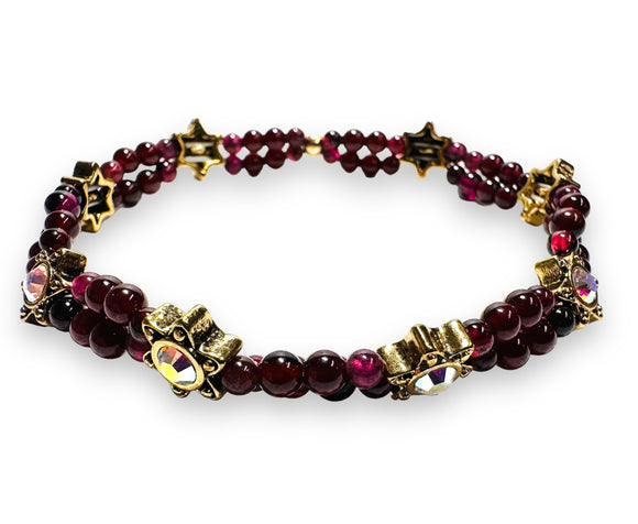Double Gemstone Stretch Bracelet - Janine Design