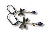 Brass Dragonfly Earrings/Bug Earrings/Nature Earrings