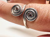 Adjustable Swirl Ring -silver