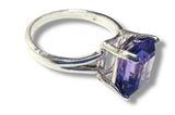 Amethyst Ring, Size 7.25 Sterling Ring, Stacking Ring - Janine Design