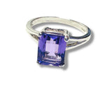 Amethyst Ring, Size 7.25 Sterling Ring, Stacking Ring - Janine Design