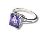 Amethyst Ring, Size 7.25 Sterling Ring, Stacking Ring - Janine Design