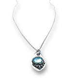 Aquamarine Sterling Necklace, March Birthstone Necklace